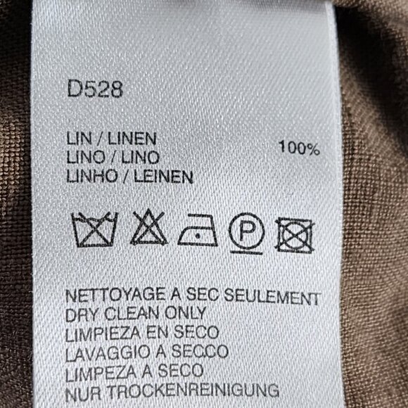 Pablo Gerard Darel Beige Tan 100% Linen Button Front Belted Jacket - Picture 5 of 5